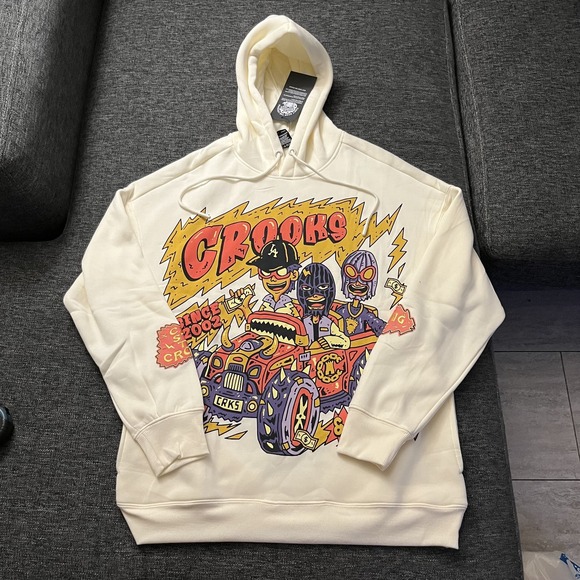 Crooks & Castles Other - Crooks & Castles Hoodie Mens Medium Oversize Robbing Hotrod Graphic 2000s‎